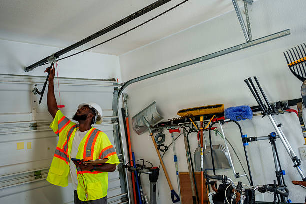 Professional Garage Door Installation technician working in Hutchinson Island South, FL